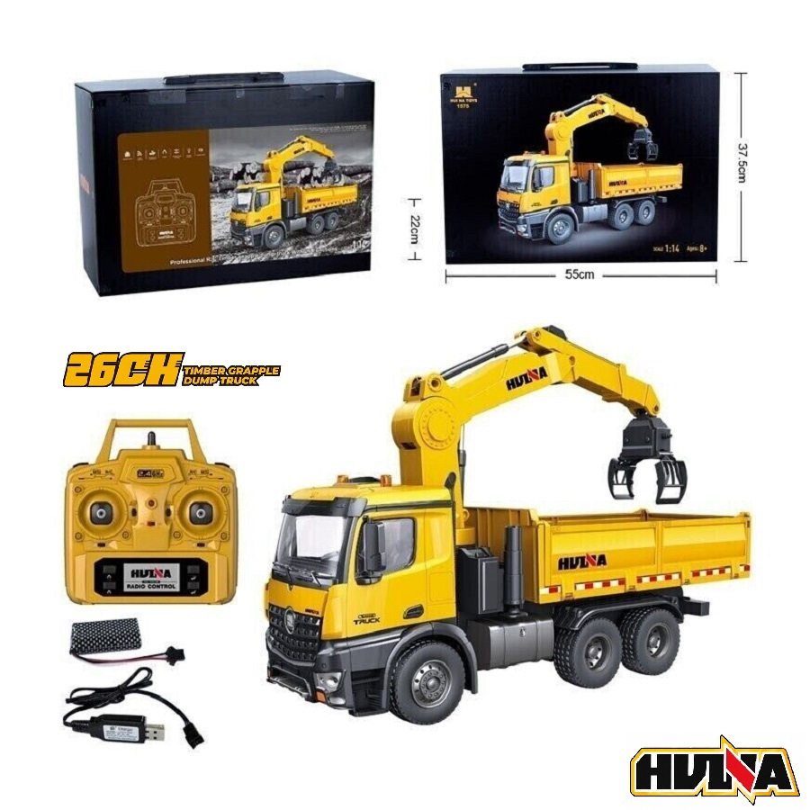 کامیون کنترلی 6 چرخ جرثقیلی هوینا مدل Huina Tipper Truck 1575
